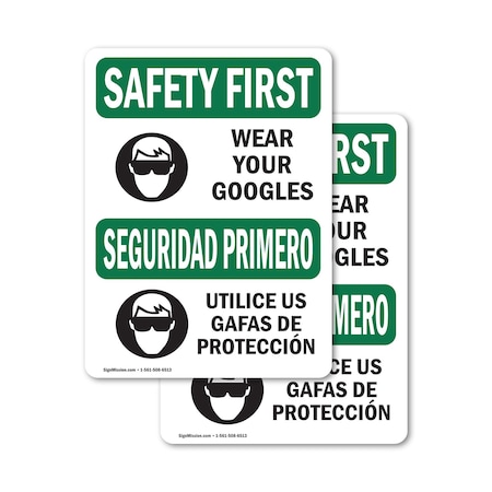 Signmission 24 in Height, 18 in Width, Vinyl Decal, Rectangle, Bilingual OS-2PACK-SF-D-1824-L-10892